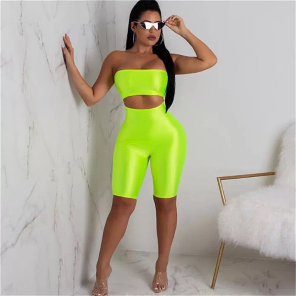 Lime Green Cutout Romper